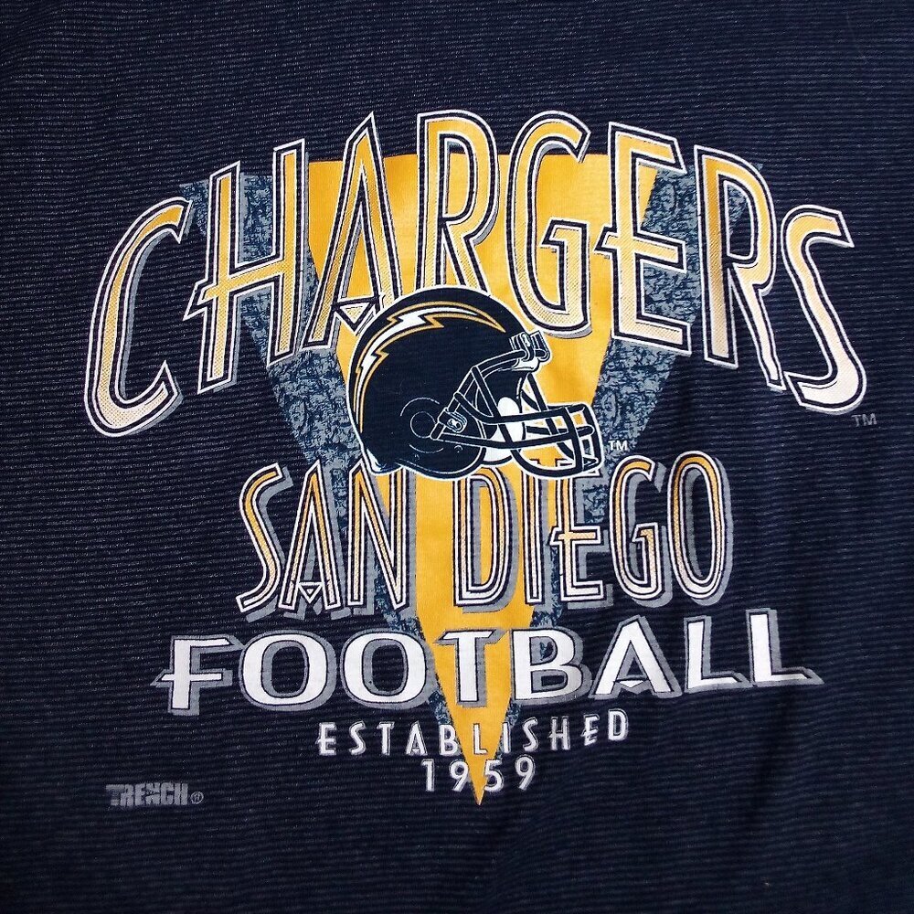 Vintage 90s Trench San Diego Chargers Striped T-Shirt